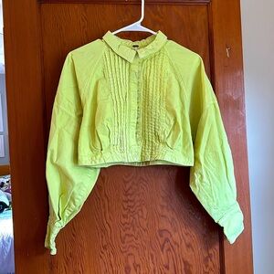 Free People Cropped Button Down - size M